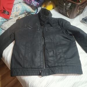 CELIO MENSWEAR EUC MENS SZ XXL HEAVY DUTY BIKERS  STYLE LINED JACKET COAT
